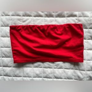 M Aerie Red Tube Top With Striped Sides